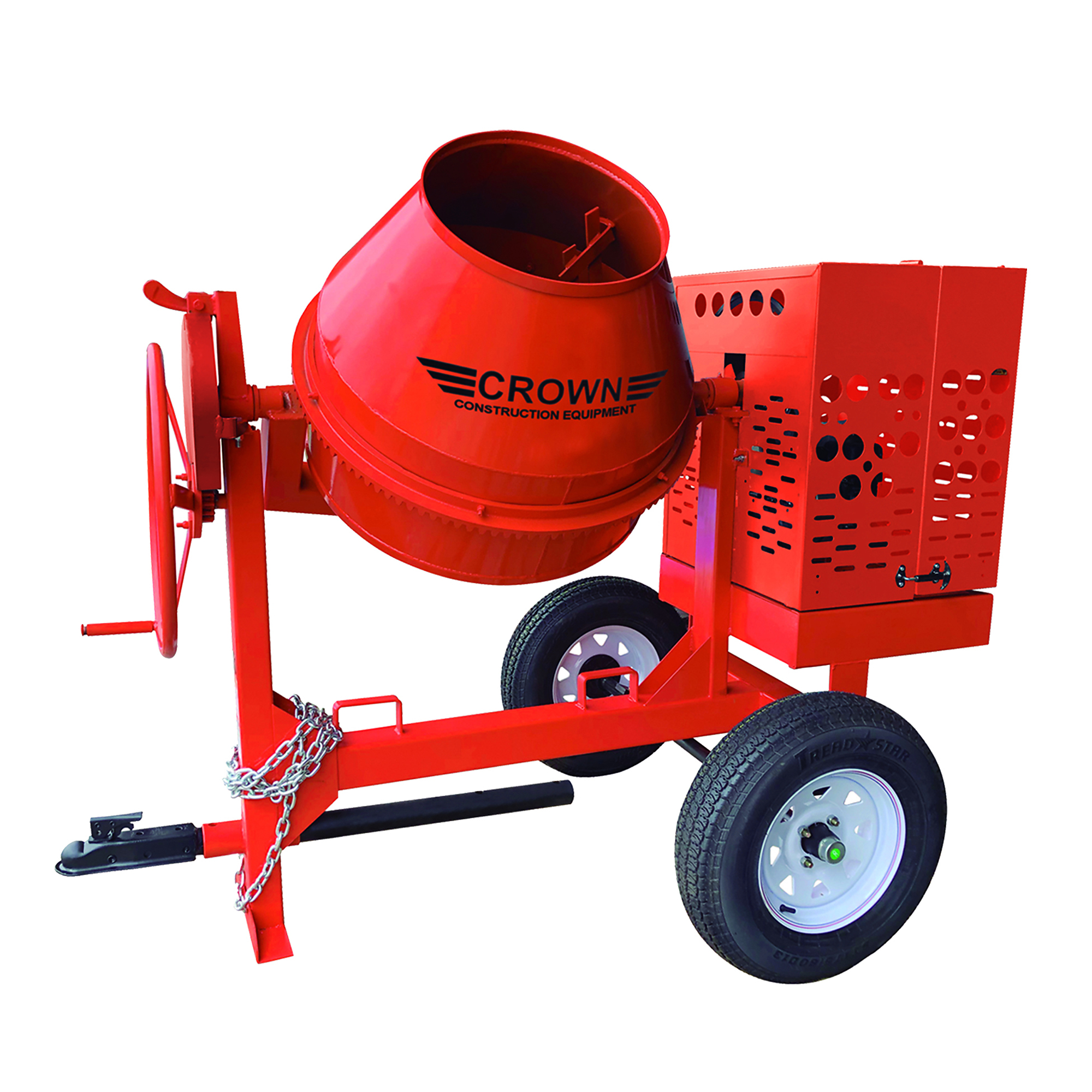 Crown Construction 9 Cu. Ft. Towable Concrete Mixer — 8 HP Honda GX240 Engine, Steel Drum, 2in. Ball Hitch, Model# C9C-GH8